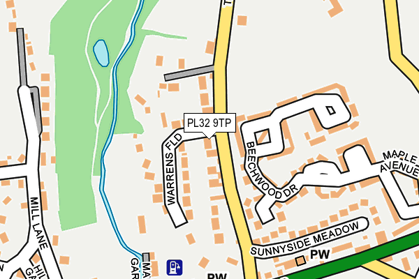 PL32 9TP map - OS OpenMap – Local (Ordnance Survey)