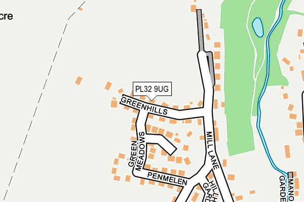 PL32 9UG map - OS OpenMap – Local (Ordnance Survey)