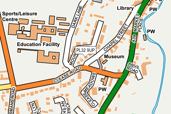 PL32 9UP map - OS OpenMap – Local (Ordnance Survey)