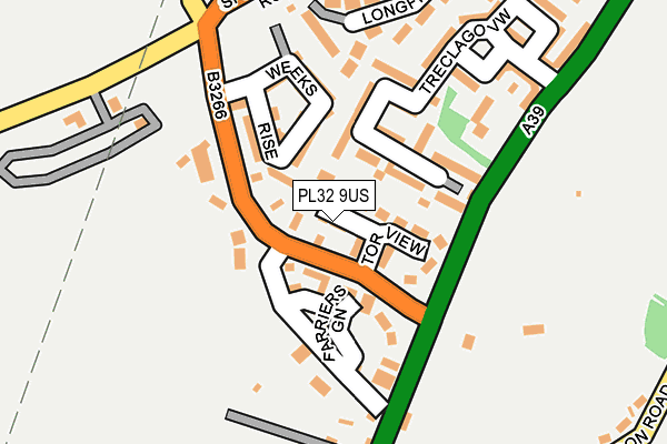 PL32 9US map - OS OpenMap – Local (Ordnance Survey)