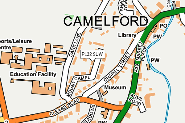 PL32 9UW map - OS OpenMap – Local (Ordnance Survey)
