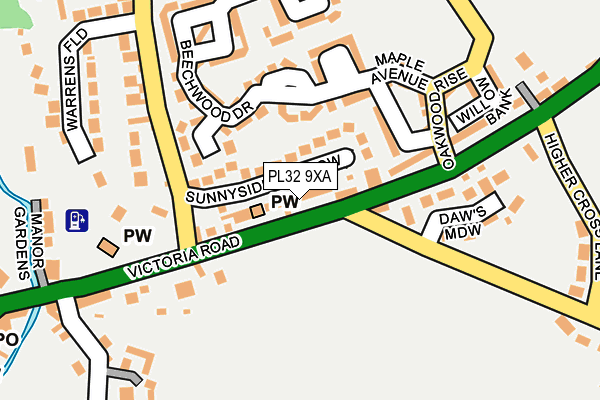 PL32 9XA map - OS OpenMap – Local (Ordnance Survey)