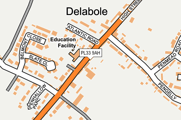 PL33 9AH map - OS OpenMap – Local (Ordnance Survey)