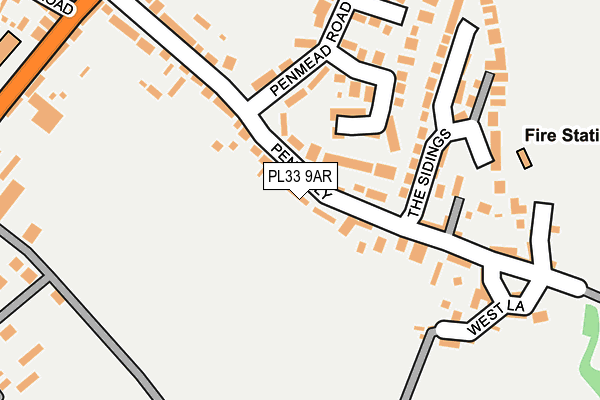 PL33 9AR map - OS OpenMap – Local (Ordnance Survey)