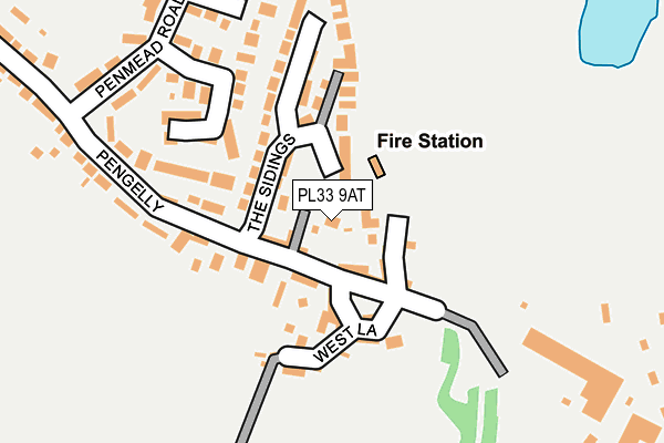 PL33 9AT map - OS OpenMap – Local (Ordnance Survey)