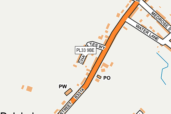 PL33 9BE map - OS OpenMap – Local (Ordnance Survey)