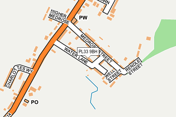 PL33 9BH map - OS OpenMap – Local (Ordnance Survey)