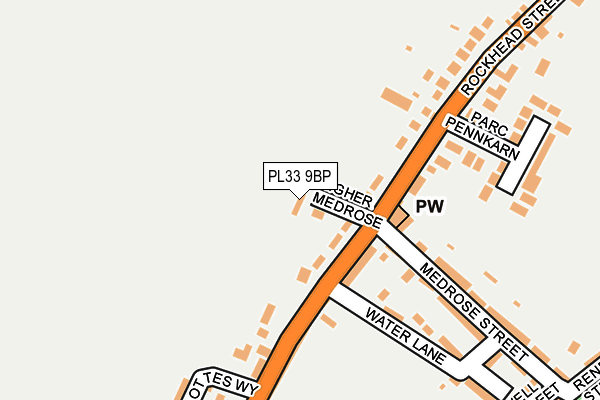 PL33 9BP map - OS OpenMap – Local (Ordnance Survey)