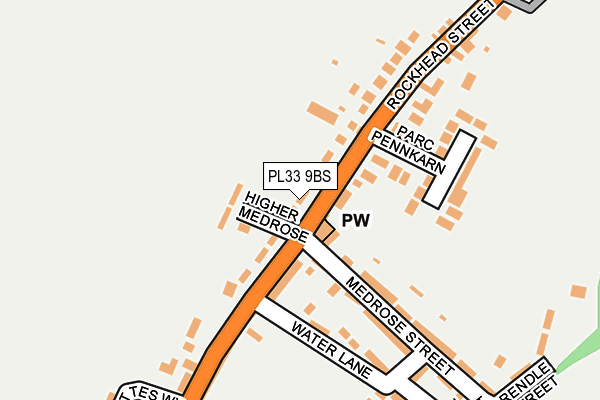 PL33 9BS map - OS OpenMap – Local (Ordnance Survey)
