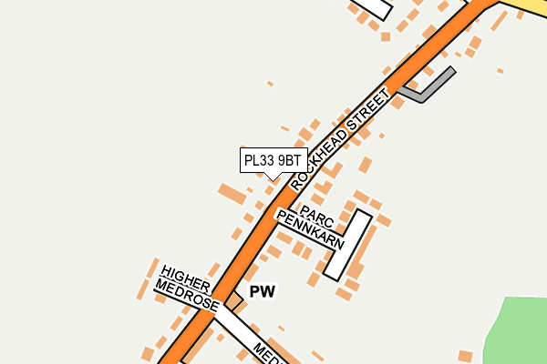 PL33 9BT map - OS OpenMap – Local (Ordnance Survey)