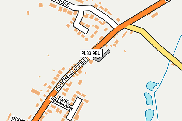 PL33 9BU map - OS OpenMap – Local (Ordnance Survey)