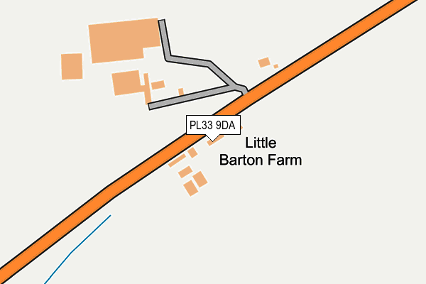 PL33 9DA map - OS OpenMap – Local (Ordnance Survey)