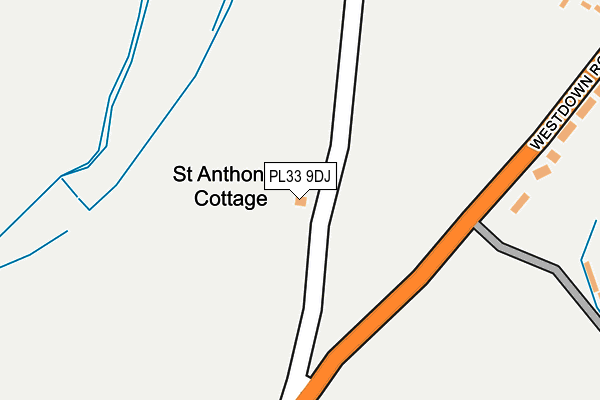 PL33 9DJ map - OS OpenMap – Local (Ordnance Survey)