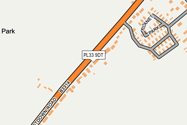 PL33 9DT map - OS OpenMap – Local (Ordnance Survey)