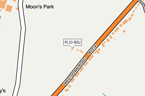 PL33 9DU map - OS OpenMap – Local (Ordnance Survey)
