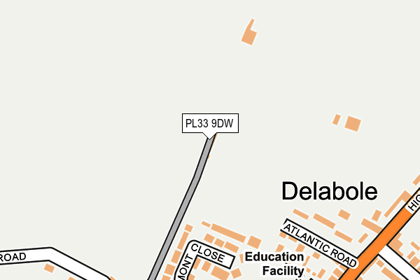 PL33 9DW map - OS OpenMap – Local (Ordnance Survey)