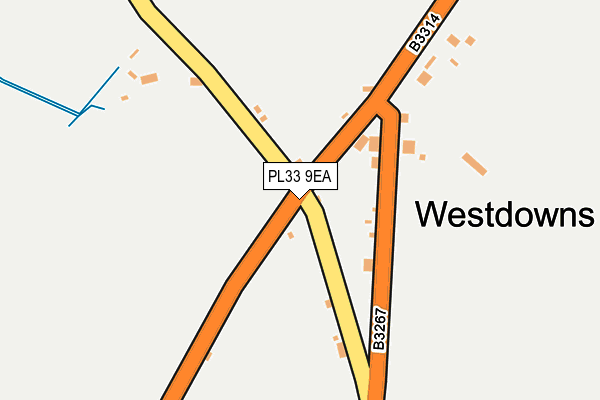 PL33 9EA map - OS OpenMap – Local (Ordnance Survey)