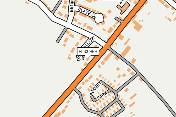 PL33 9EH map - OS OpenMap – Local (Ordnance Survey)