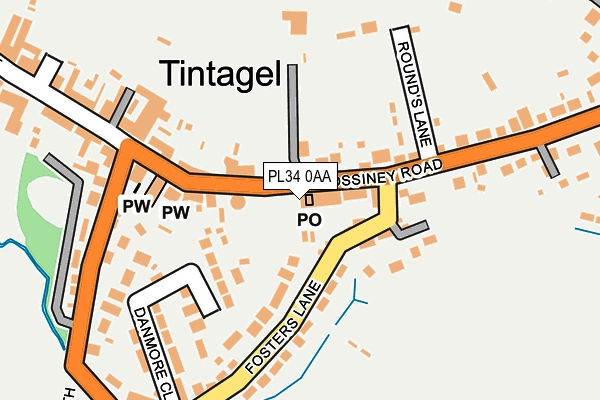 PL34 0AA map - OS OpenMap – Local (Ordnance Survey)