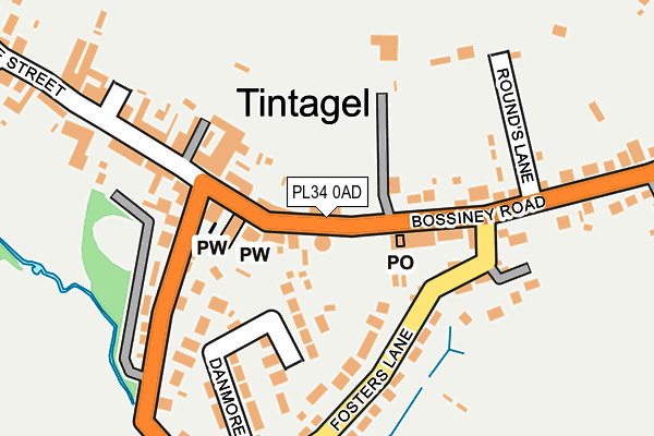 PL34 0AD map - OS OpenMap – Local (Ordnance Survey)