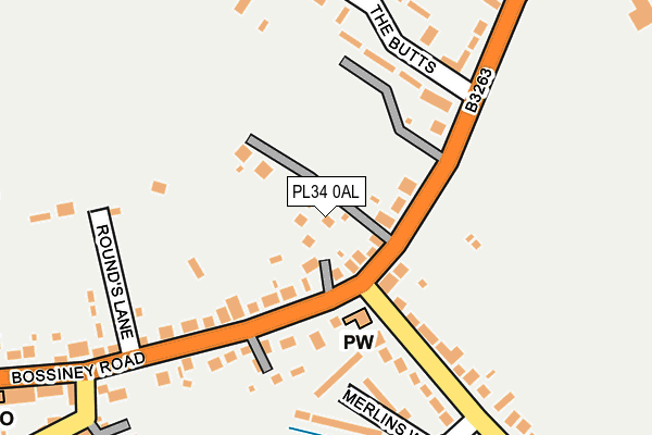 PL34 0AL map - OS OpenMap – Local (Ordnance Survey)