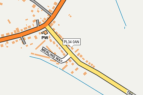 PL34 0AN map - OS OpenMap – Local (Ordnance Survey)