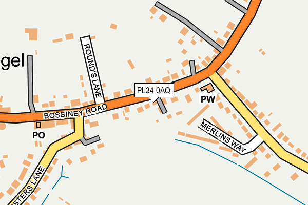 PL34 0AQ map - OS OpenMap – Local (Ordnance Survey)