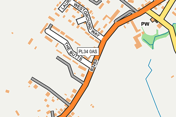 PL34 0AS map - OS OpenMap – Local (Ordnance Survey)