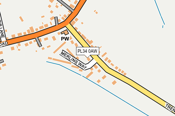 PL34 0AW map - OS OpenMap – Local (Ordnance Survey)