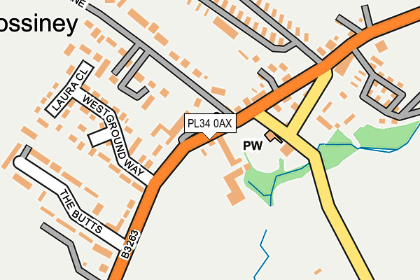 PL34 0AX map - OS OpenMap – Local (Ordnance Survey)