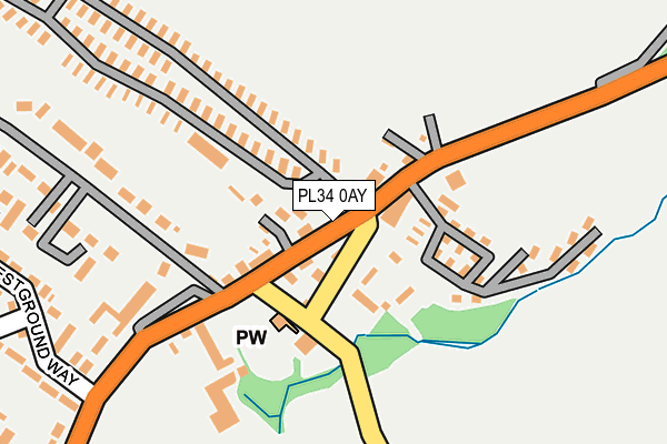 PL34 0AY map - OS OpenMap – Local (Ordnance Survey)