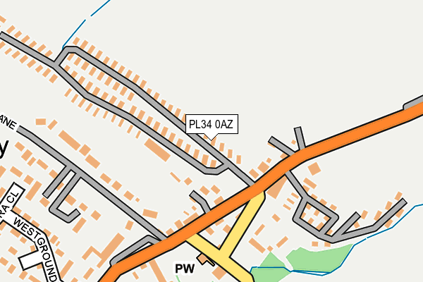 PL34 0AZ map - OS OpenMap – Local (Ordnance Survey)