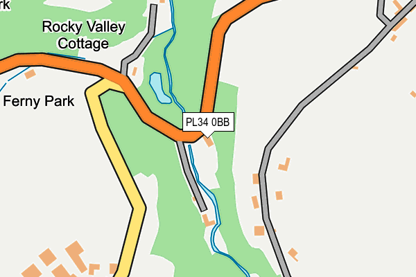 PL34 0BB map - OS OpenMap – Local (Ordnance Survey)