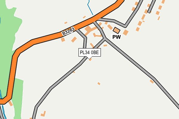 PL34 0BE map - OS OpenMap – Local (Ordnance Survey)