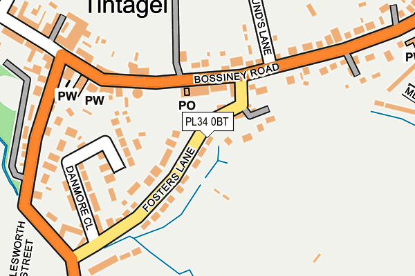 PL34 0BT map - OS OpenMap – Local (Ordnance Survey)