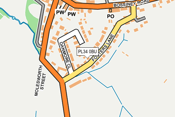 PL34 0BU map - OS OpenMap – Local (Ordnance Survey)
