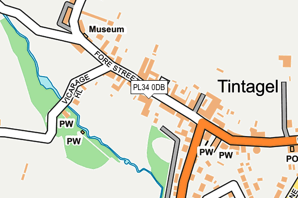 PL34 0DB map - OS OpenMap – Local (Ordnance Survey)