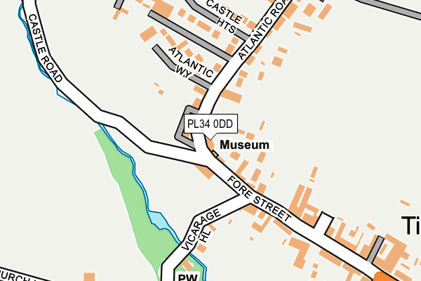 PL34 0DD map - OS OpenMap – Local (Ordnance Survey)