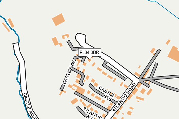 PL34 0DR map - OS OpenMap – Local (Ordnance Survey)