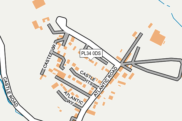 PL34 0DS map - OS OpenMap – Local (Ordnance Survey)
