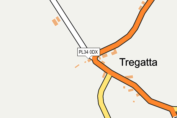 PL34 0DX map - OS OpenMap – Local (Ordnance Survey)