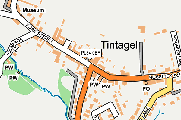 PL34 0EF map - OS OpenMap – Local (Ordnance Survey)