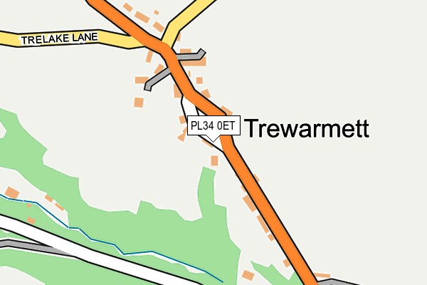 PL34 0ET map - OS OpenMap – Local (Ordnance Survey)