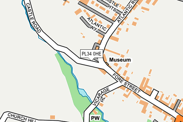 PL34 0HE map - OS OpenMap – Local (Ordnance Survey)