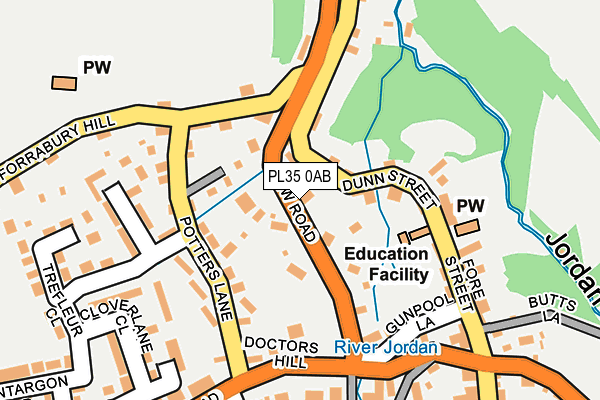 PL35 0AB map - OS OpenMap – Local (Ordnance Survey)