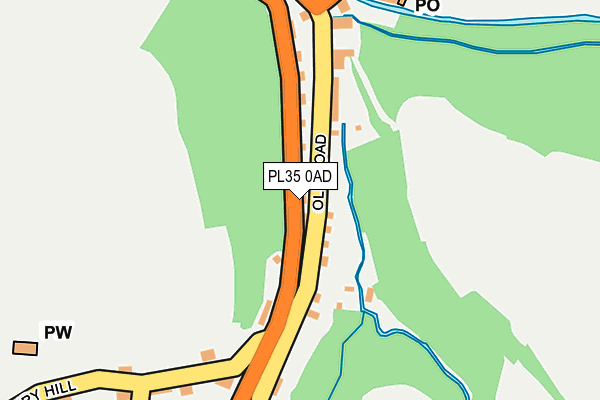 PL35 0AD map - OS OpenMap – Local (Ordnance Survey)