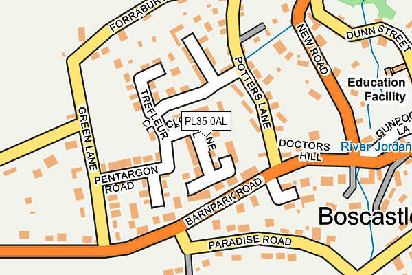 PL35 0AL map - OS OpenMap – Local (Ordnance Survey)