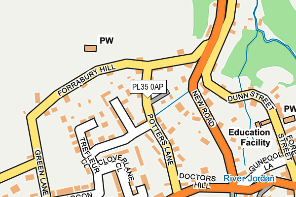 PL35 0AP map - OS OpenMap – Local (Ordnance Survey)