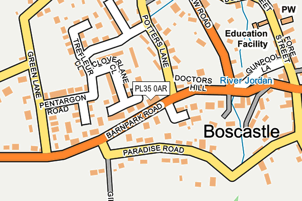 PL35 0AR map - OS OpenMap – Local (Ordnance Survey)