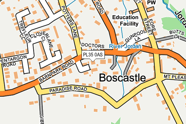 PL35 0AS map - OS OpenMap – Local (Ordnance Survey)